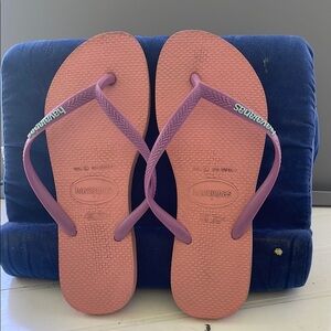 Havaianas Pink and Purple Flip Flops
